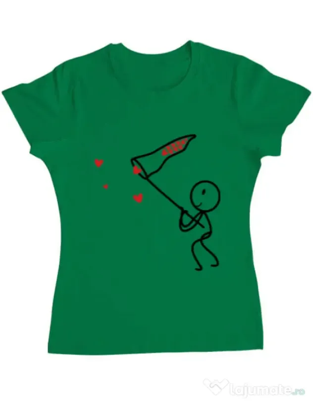 Tricou ADLER dama Catching love 1 Verde mediu