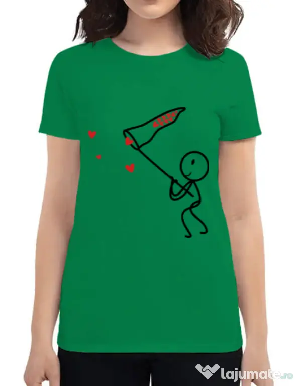 Tricou ADLER dama Catching love 1 Verde mediu