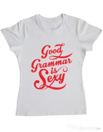 Tricou ADLER dama Good grammar Alb