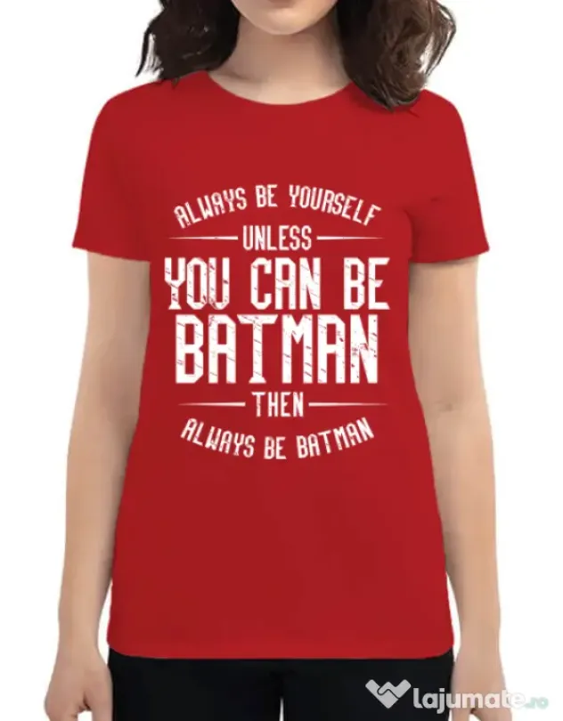 Tricou ADLER dama Always be batman Rosu