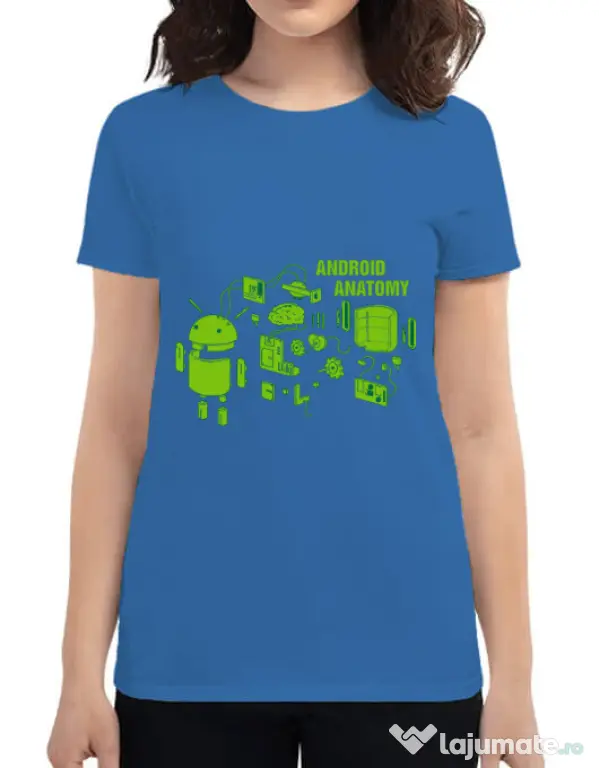 Tricou ADLER dama Android anatomy Albastru azuriu