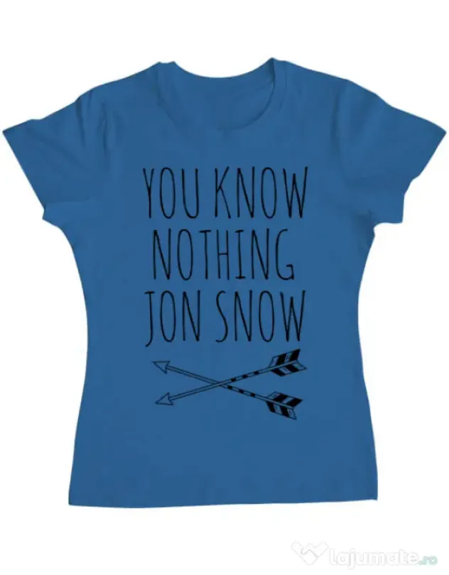 Tricou ADLER dama You know nothing Albastru azuriu