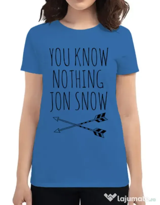 Tricou ADLER dama You know nothing Albastru azuriu