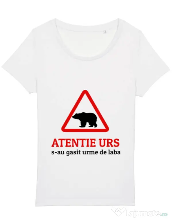 Tricou STANLEY STELLA dama Atentie urs Alb