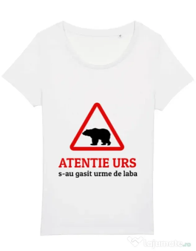 Tricou STANLEY STELLA dama Atentie urs Alb