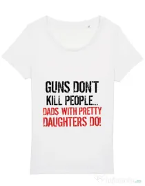 Tricou STANLEY STELLA dama Guns dont kill Alb