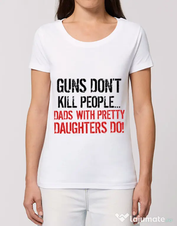 Tricou STANLEY STELLA dama Guns dont kill Alb