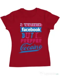 Tricou ADLER dama I tried Bacebook Rosu