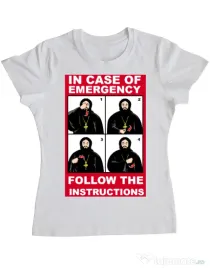 Tricou ADLER dama In case of emergency Alb