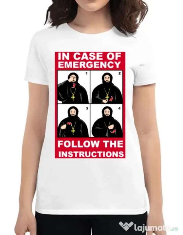 Tricou ADLER dama In case of emergency Alb