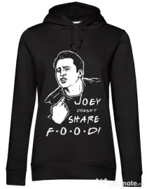 Hoodie dama cu gluga Joey doesnt share food Negru