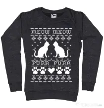 Bluza ADLER dama Meow purr Negru melanj