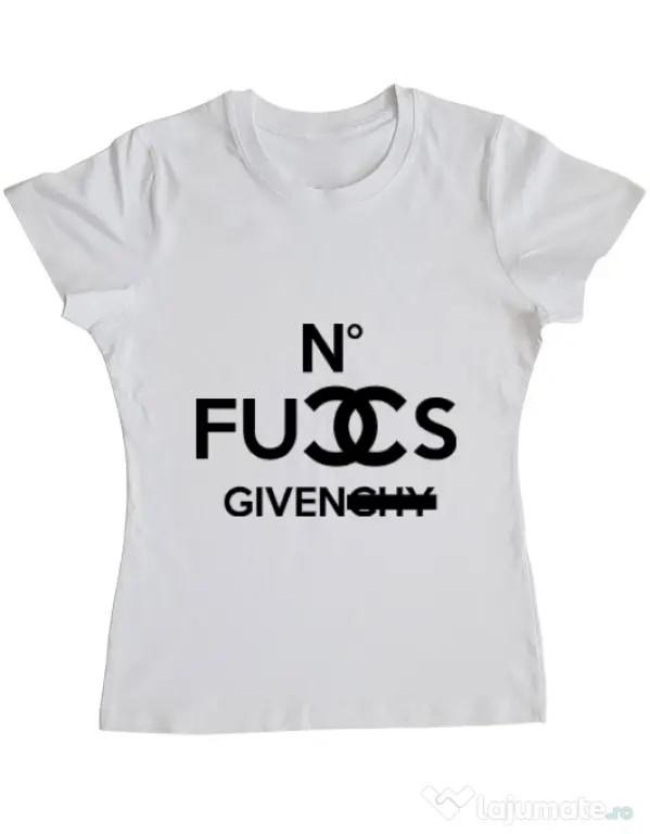 Tricou ADLER dama No fucks given Alb