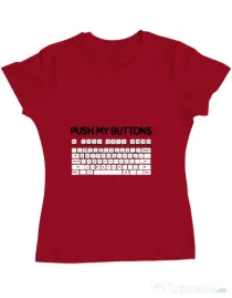 Tricou ADLER dama Push my buttons Rosu