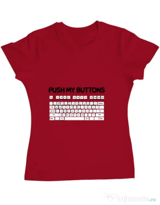 Tricou ADLER dama Push my buttons Rosu