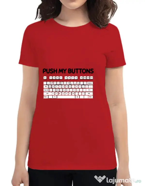 Tricou ADLER dama Push my buttons Rosu