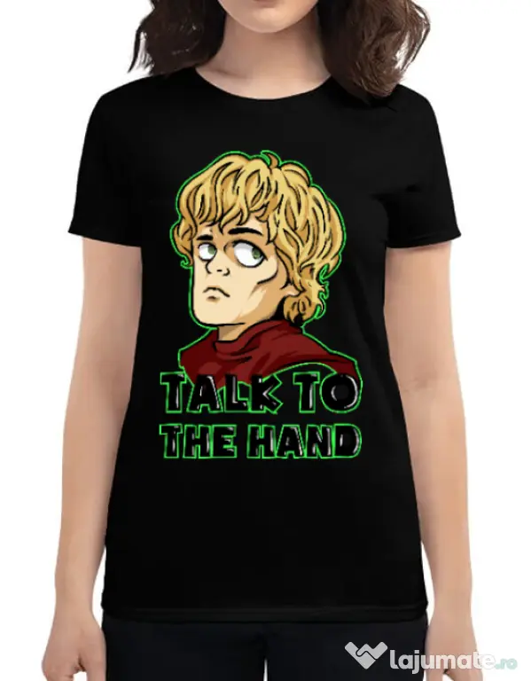 Tricou ADLER dama Talk to the hand Negru