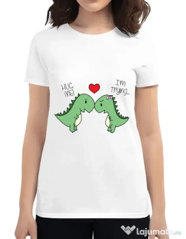 Tricou ADLER dama Trex love Alb