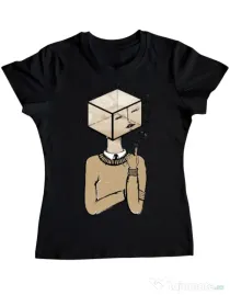 Tricou ADLER dama Am I thinking outside the box Negru