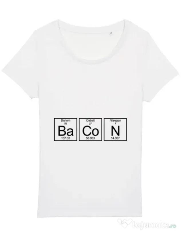 Tricou STANLEY STELLA dama Bacon formula Alb