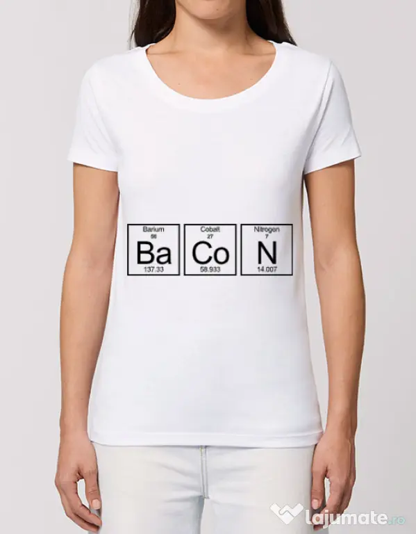 Tricou STANLEY STELLA dama Bacon formula Alb