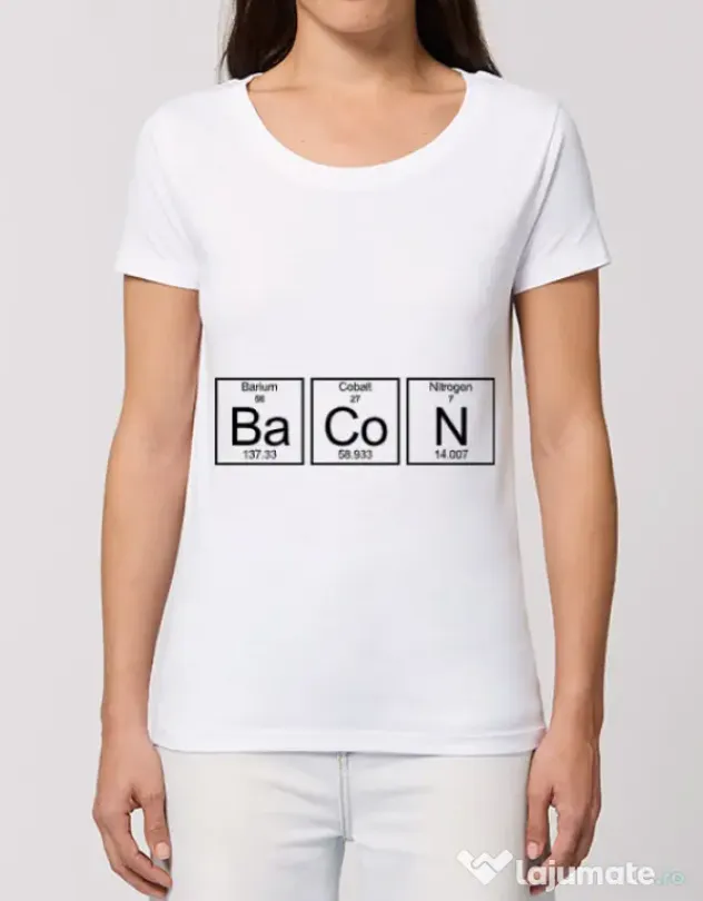Tricou STANLEY STELLA dama Bacon formula Alb
