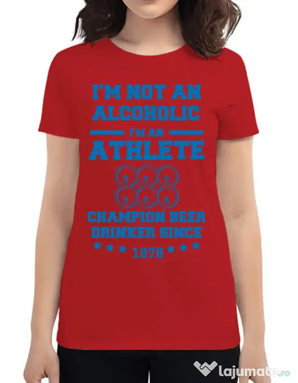 Tricou ADLER dama Beer champion Rosu