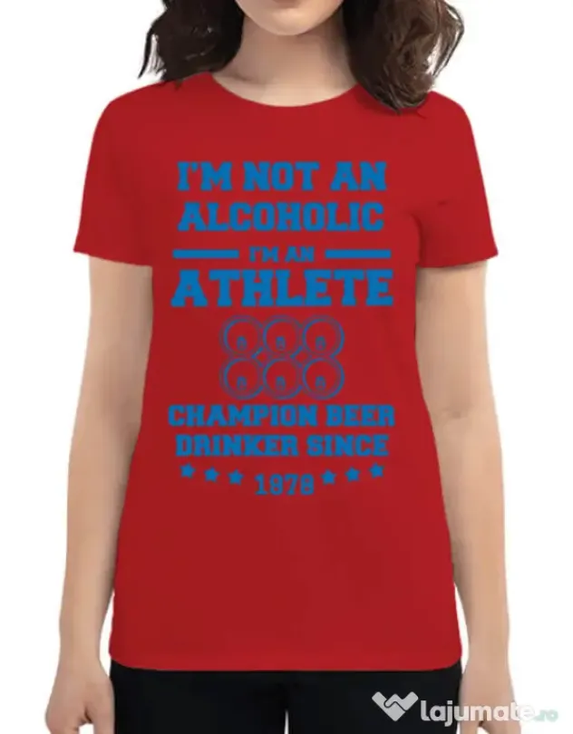 Tricou ADLER dama Beer champion Rosu