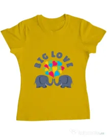 Tricou ADLER dama Big love Galben