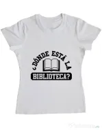 Tricou ADLER dama Donde esta la biblioteca Alb