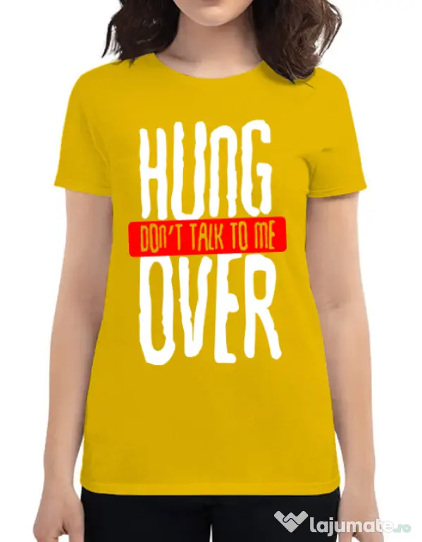 Tricou ADLER dama Don't talk to me Galben