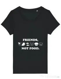 Tricou STANLEY STELLA dama Friends not food Negru