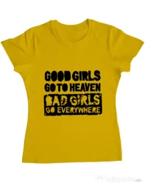 Tricou ADLER dama Good girls Galben
