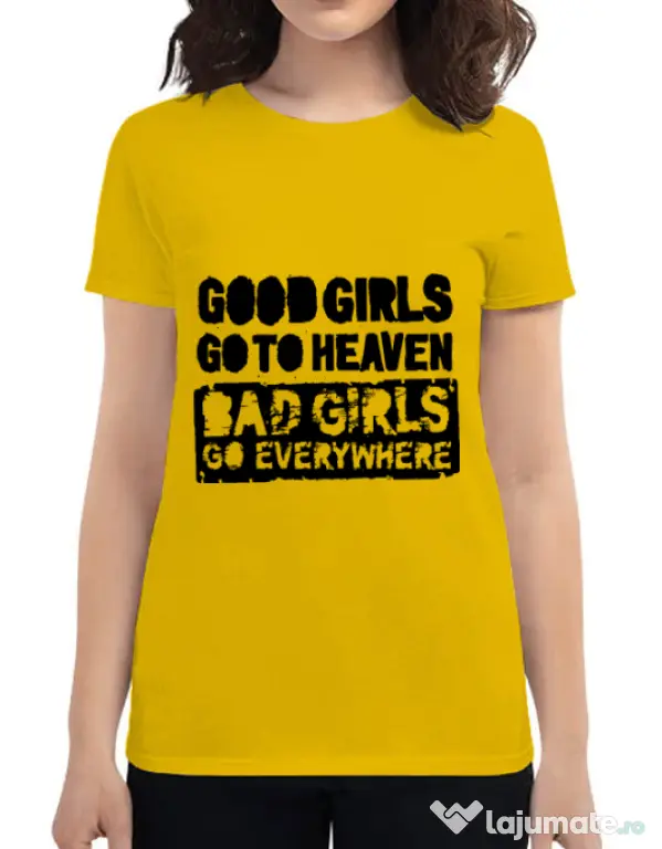 Tricou ADLER dama Good girls Galben