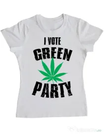 Tricou ADLER dama Green party Alb