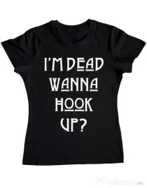 Tricou ADLER dama Wanna hook up Negru