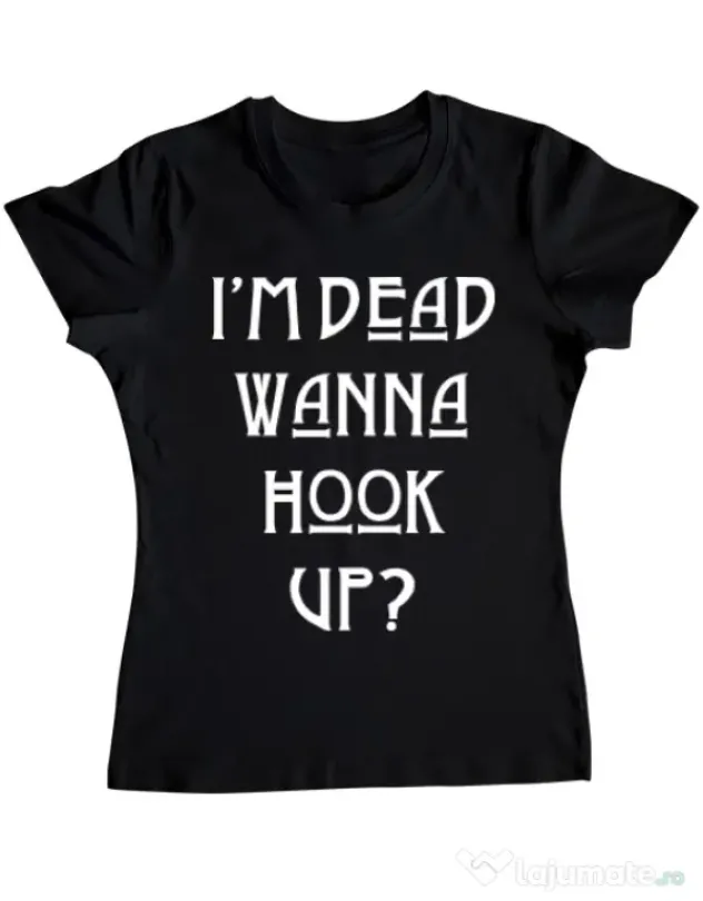 Tricou ADLER dama Wanna hook up Negru