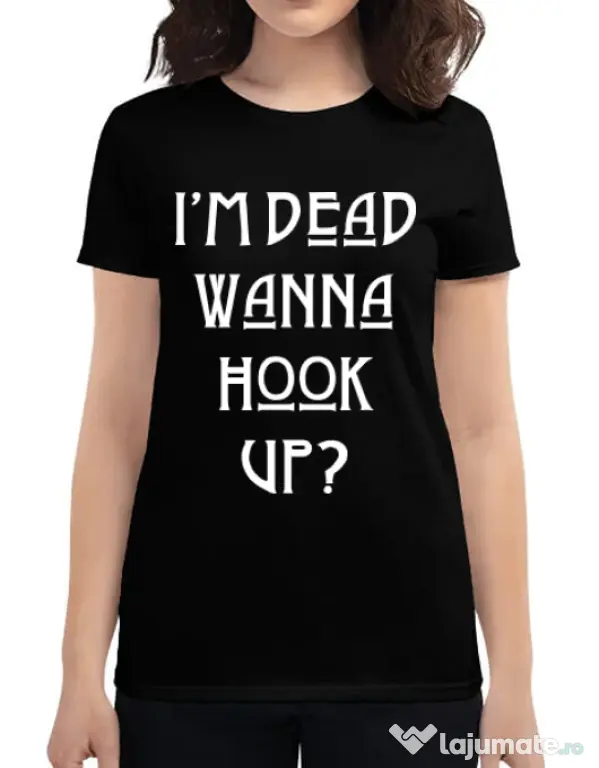 Tricou ADLER dama Wanna hook up Negru