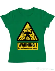 Tricou ADLER dama I become angry Verde mediu