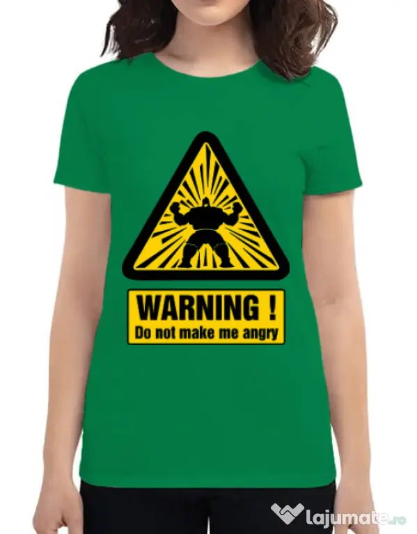 Tricou ADLER dama I become angry Verde mediu