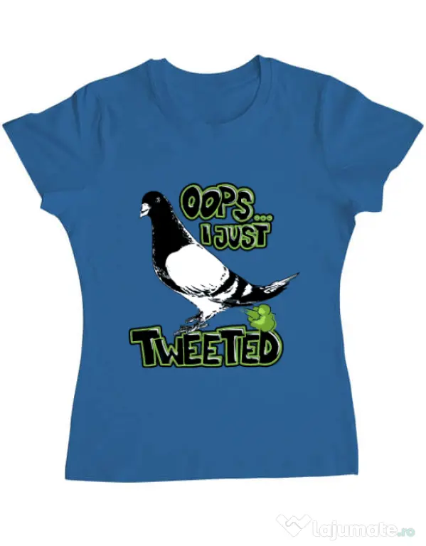 Tricou ADLER dama I just tweeted Albastru azuriu