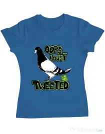 Tricou ADLER dama I just tweeted Albastru azuriu
