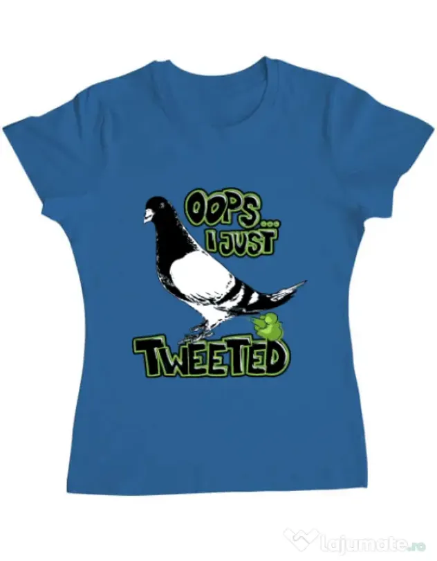 Tricou ADLER dama I just tweeted Albastru azuriu