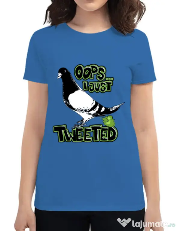 Tricou ADLER dama I just tweeted Albastru azuriu