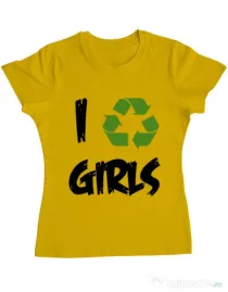 Tricou ADLER dama I recycle girls Galben
