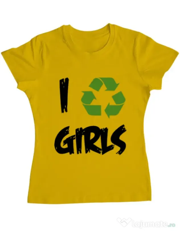 Tricou ADLER dama I recycle girls Galben
