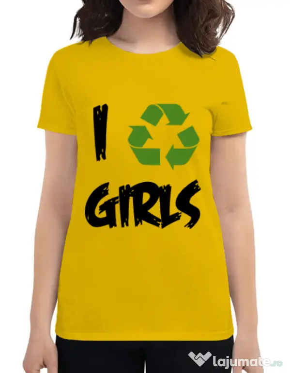 Tricou ADLER dama I recycle girls Galben