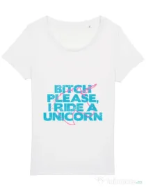 Tricou STANLEY STELLA dama I ride a unicorn Alb