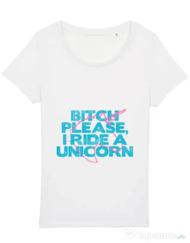 Tricou STANLEY STELLA dama I ride a unicorn Alb