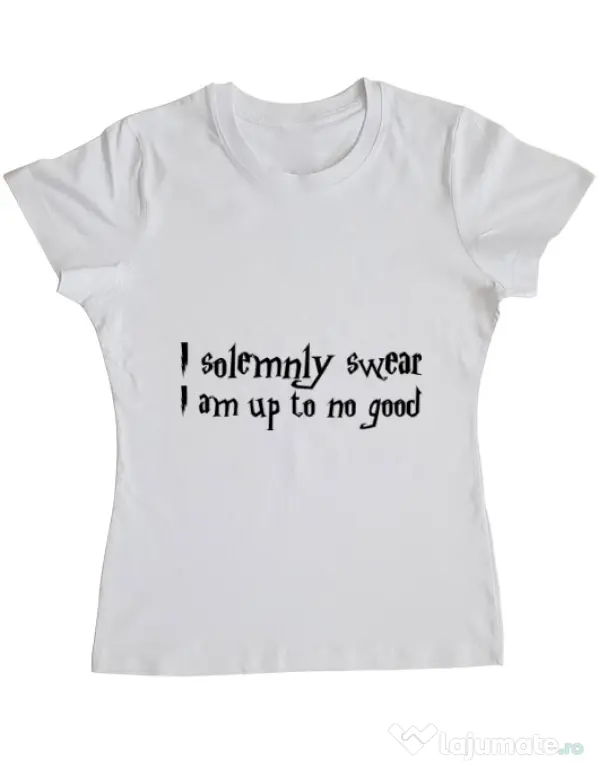Tricou ADLER dama I solemnly swear Alb